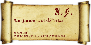 Marjanov Jolánta névjegykártya